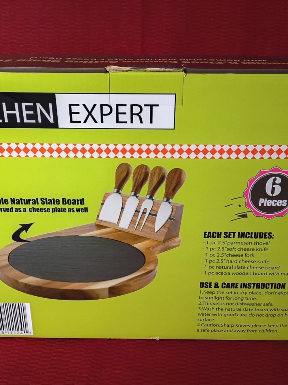 Kitchen Expert 6-Piece Cheese Board Charcuterie Set